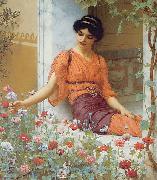 John William Godward Summer Flowers oil painting artist